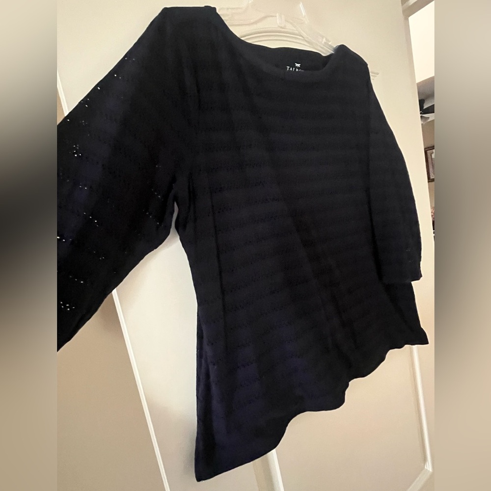 Talbots Women's Navy Blouse Lined 3/4 Sleeve with Button Cuff Detail Sz XL - Picture 7 of 14